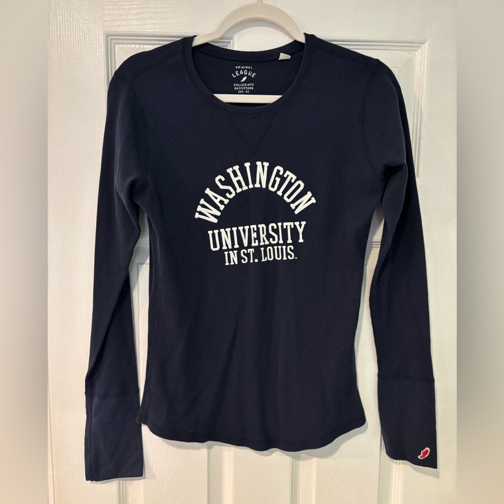 Navy Blue College Long Sleeve Top